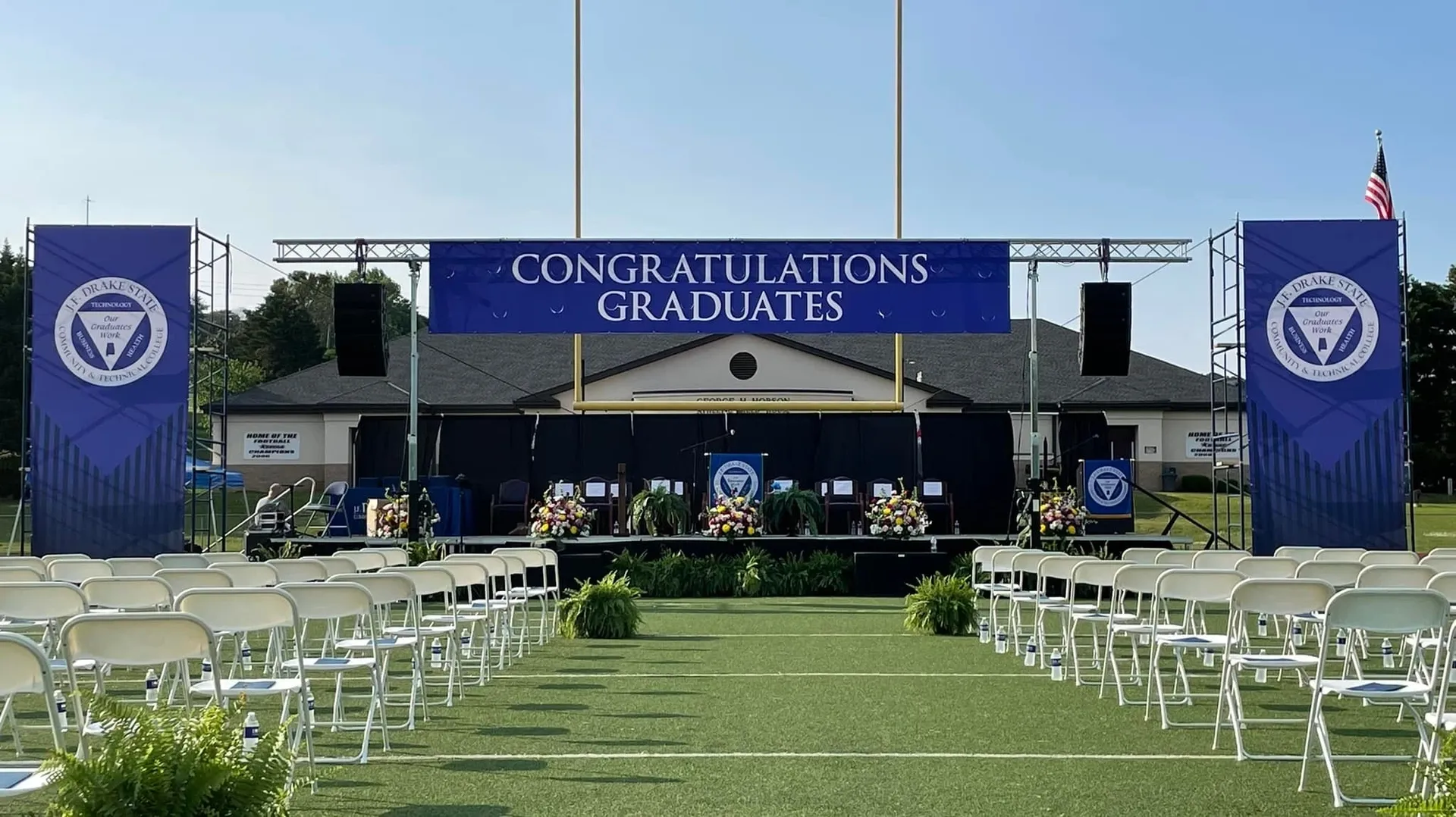 Picture of decoration in ground for graduates
